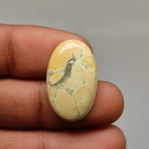 25ct Natural yellow lemon chrysoprase flatback cabochon oval shape designer lemon chrysoprase highly polished gemstone for jewelry G6896