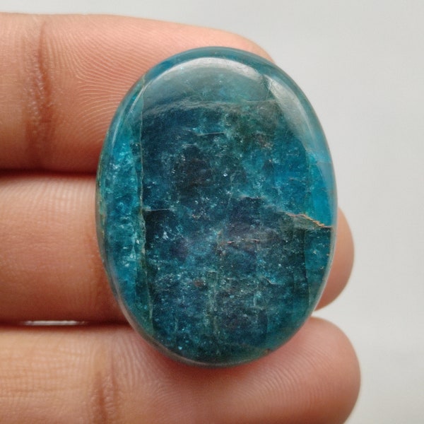 100% bleu naturel apatite cabochon 80ct de forme ovale designer néon bleu apatite pierre de guérison pierre précieuse polie lisse pour bijoux G4785