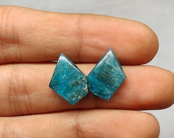 100% Natural blue apatite flatback cabochon pair apatite stone designer neon blue apatite healing mineral gemstone for earring jewelry G7461