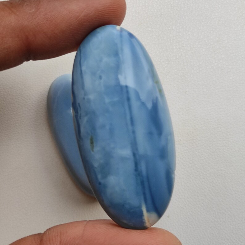 Natural Owyhee Blue Opal Stone 120ct Blue Opal Cabochon Oval Shape Natural Blue opal Gemstone For Jewelry Making Blue Opal Loose Stone G533