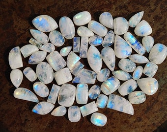 AA Quality Wholesale Moonstone Cabochon Natural Multi Flashy Rainbow Moonstone Flatback Cabochon Smooth Polished Gemstone For Jewelry GV9