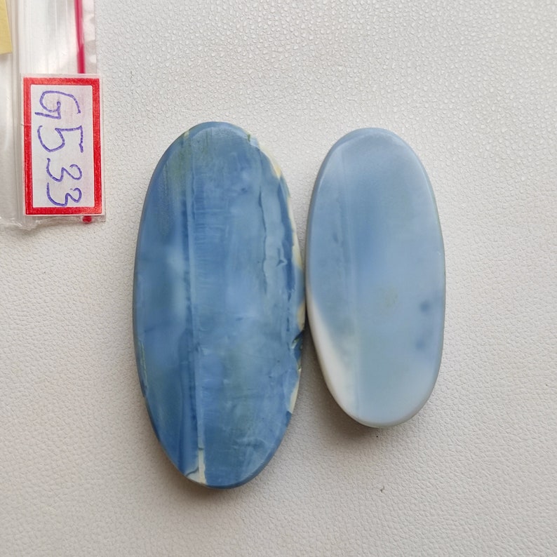 Natural Owyhee Blue Opal Stone 120ct Blue Opal Cabochon Oval Shape Natural Blue opal Gemstone For Jewelry Making Blue Opal Loose Stone G533