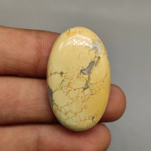 50 Carat Lemon Chrysoprase Cabochon Oval Shape 35X21X6 MM Natural Yellow Lemon Chrysoprase Cabochon Chrysoprase Gemstone For Jewelry G5837