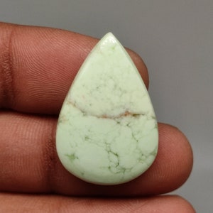 Yellow lemon chrysoprase cabochon 30X20X4 MM pear shape designer lemon chrysoprase stone highly polished gemstone for pendant jewelry G5041