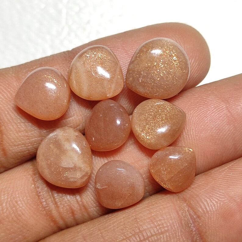 40 Carat Apricot Moonstone Briolette Stone Pear Shape 8pcs Etsy