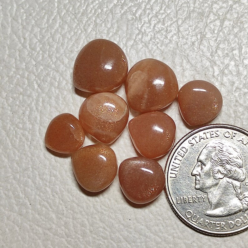 40 Carat Apricot Moonstone Briolette Stone Pear Shape 8pcs Etsy