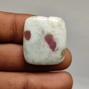 Cushion shape rare pink tourmaline with quartz flatback cabochon crystal tourmaline stone smooth polished gemstone for pendant jewelry G5674