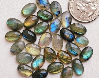 20pcs 11X9MM Oval Shape Rare Labradorite Cabochon Natural Calibrated Labradorite cabochon Multi Flashy Labradorite cabochon Loose Gems GV55