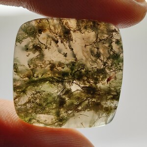 35ct naturlig grön mossagat cabochon genomskinlig mossagat helande mineral lös sten spegelpolerad ädelsten för trådlindning G6413