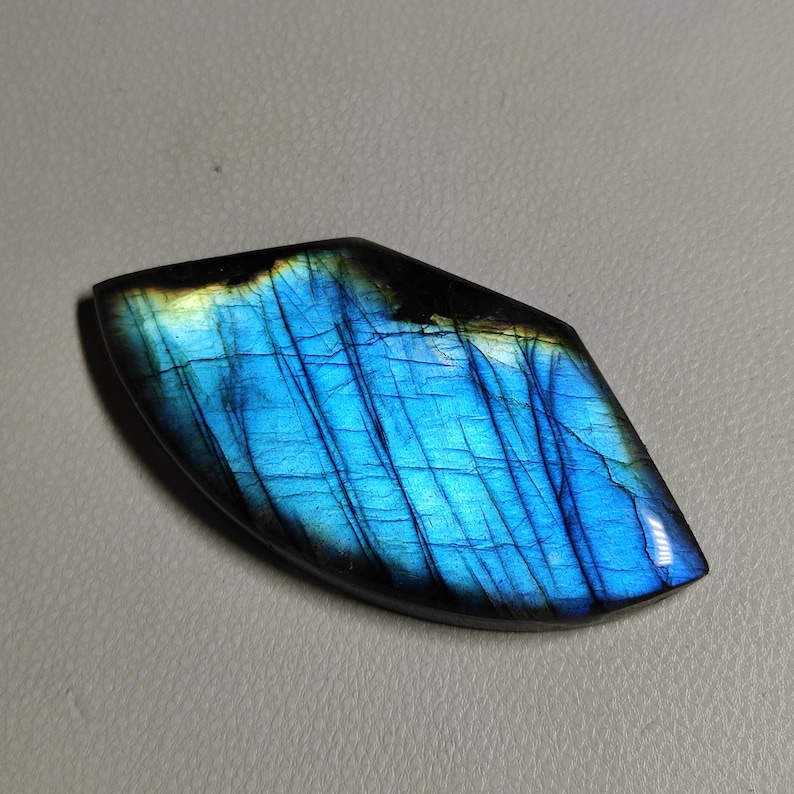 46X23X6 MM Fancy Shape Natural Blue Flashy Labradorite Cabochon 55 Carat Amazing Quality Labradorite Stone Smooth Polished Gemstone G2240