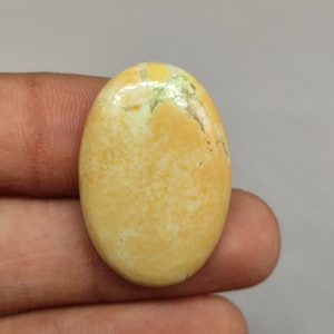 25 Carat Lemon Chrysoprase Cabochon Oval Shape 28X19X5 MM Natural Yellow Lemon Chrysoprase Cabochon Chrysoprase Gemstone For Jewelry G5829