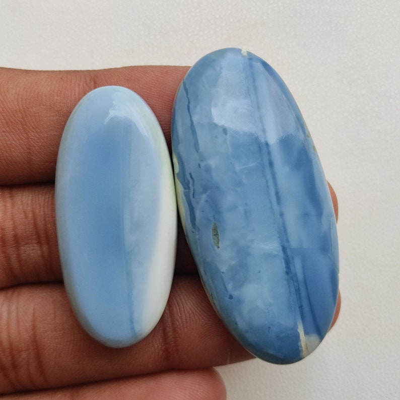Natural Owyhee Blue Opal Stone 120ct Blue Opal Cabochon Oval Shape Natural Blue opal Gemstone For Jewelry Making Blue Opal Loose Stone G533