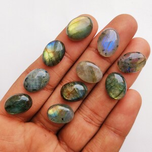 Rare Multi Flashy Labradorite cabochon Loose Labradorite Gemstone Calibrated Labradorite Cabochon 10pcs 16X12 MM Labradorite Cabochon GV94