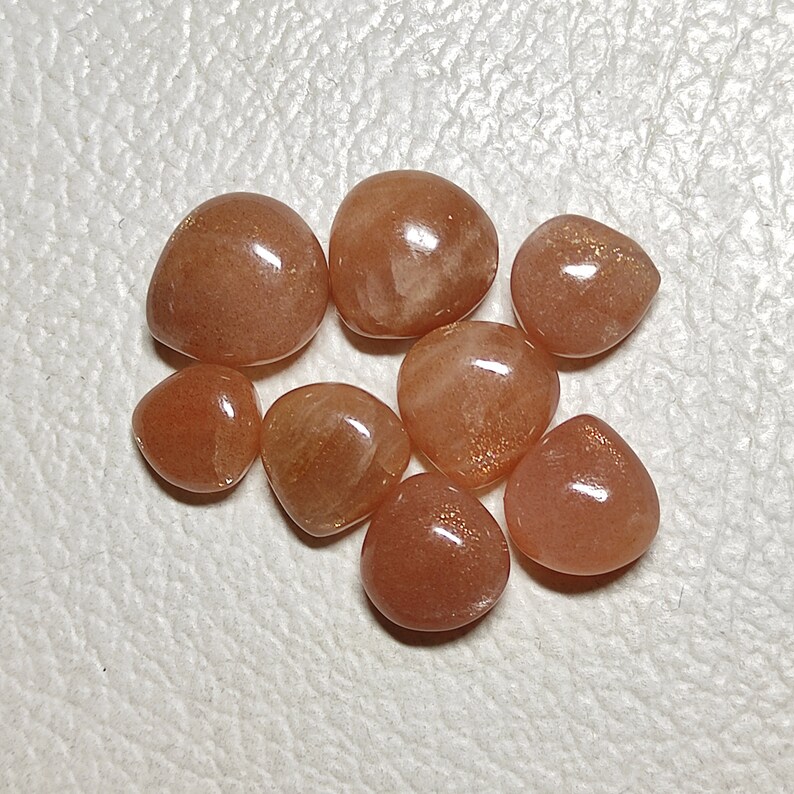 40 Carat Apricot Moonstone Briolette Stone Pear Shape 8pcs Etsy