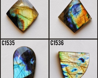 Top Quality Design Multi Blue Flashy Labradorite Cabochon Fancy Shape Dual Color Smooth Polished Handmade Gemstone For Pendent Jewelry G2209