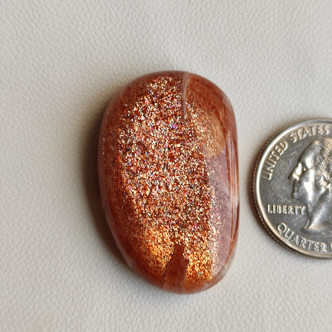 Fire Sunstone 37X23X8 MM Fancy Shape 65ct Natural Golden Fire Sunstone Cabochon Rare ...