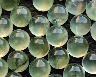 100% Natural green prehnite cabochon round shape calibrated sizes wholesale gemstone translucent prehnite healing crystal mineral stone CX43