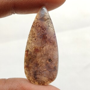 39X17X3 MM röd mossagat cabochon päronformad genomskinlig mossagat kristallklar sten handgjord polerad ädelsten för hängsmycken C5030