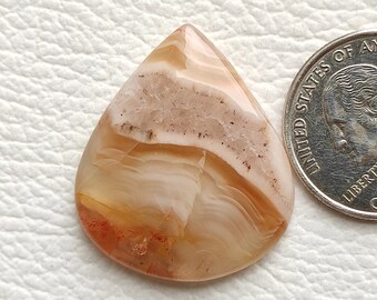 33X28X5 MM Botswana Agate Cabochon Pear Shape 35 Carat Natural Botswana Agate Cabochon Banded Design Botswana Agate Stone for Jewelry C2769