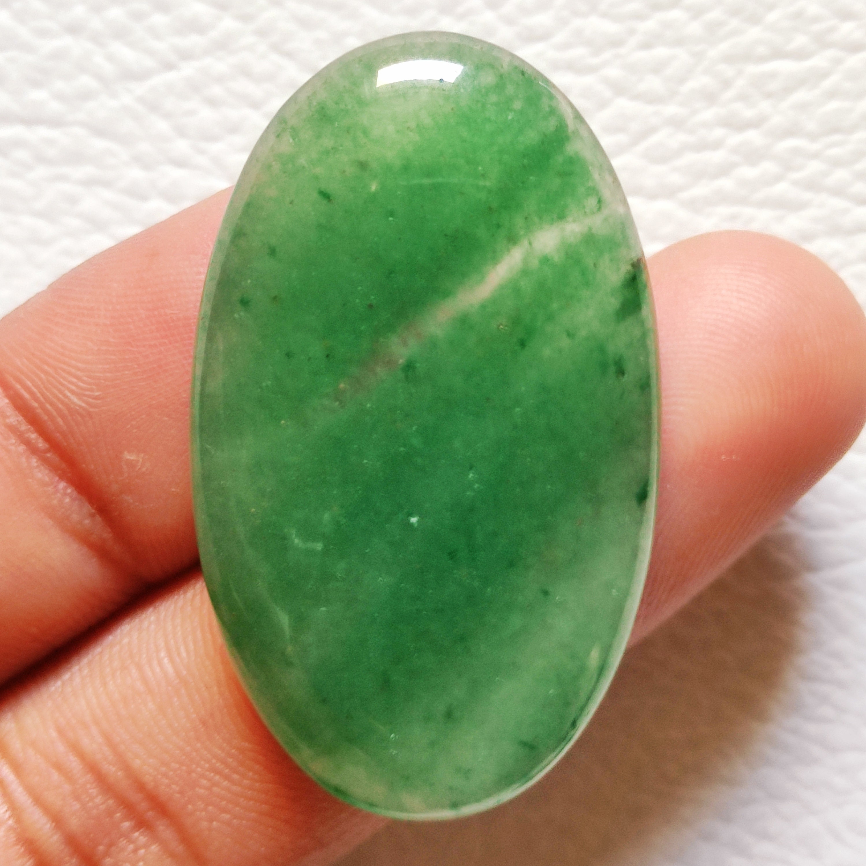 43X26X6 MM Green Jade Cabochon Gemstone Natural green Clear | Etsy