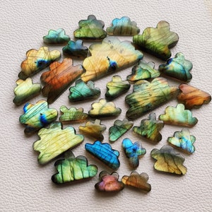 Molnform ~ Labradoritsten ~ Partihandel ~ Naturlig Multi Flashy Labradorit Flatback Cabochon ~ Fri storlek ~ Labradorit Ädelsten ~ CX31