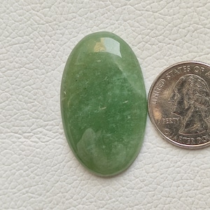 Natural green jade flatback cabochon 55ct oval shape designer green jadeite loose stone smooth polished gemstone for pendant jewelry C6669