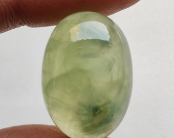 40ct Natural green black prehnite cabochon 25X17X9 MM oval shape translucent prehnite healing mineral gemstone for pendant jewelry C5989