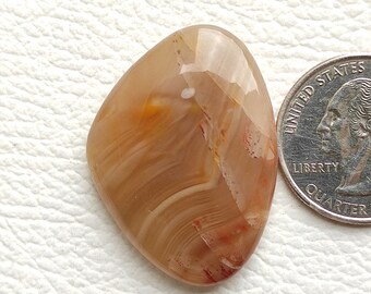 27X37X6 MM Botswana Agate Cabochon Fancy Shape 45 Carat Natural Botswana Agate Cabochon Banded Design Botswana Agate Stone for Jewelry C2770