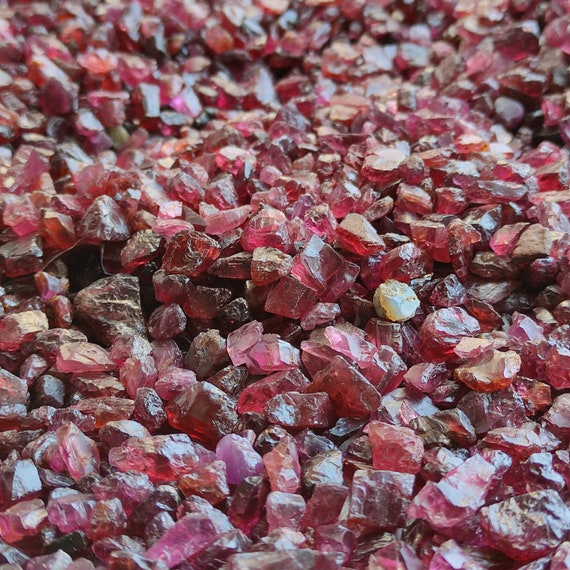  10pcs Natural Garnet Crystal Stone Raw Original Tumbled Stone  Red Wine Rough Stones Healing Specimen Minerals… : Health & Household