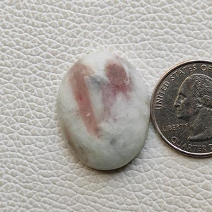Designer white pink tourmaline with quartz flatback cabochon oval shape tourmaline crystal stone smooth polished gemstone for jewelry C4758