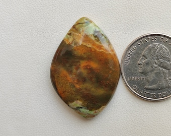 36X25X5 MM Fancy shape 35ct Natural multi green chrome chalcedony cabochon designer chrome chalcedony polished gemstone for jewelry C5652