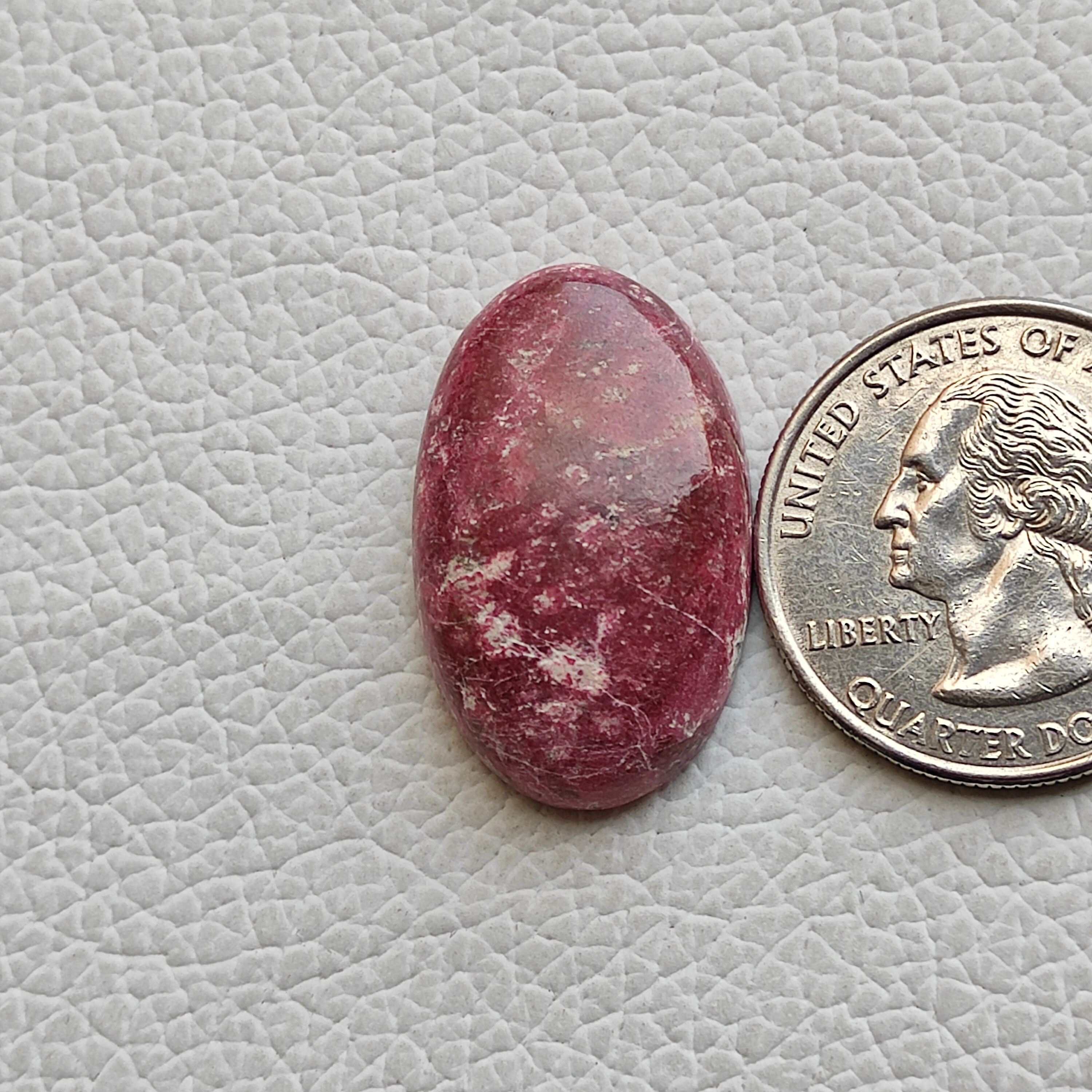 27X16X6 MM Natural Pink Colour Thulite Cabochon Oval Shape