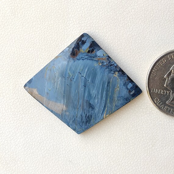 35ct Natural golden blue flashy pietersite cabochon 41X35X4 MM Fancy shape Namibian pietersite smooth polished gemstone for jewelry C5849