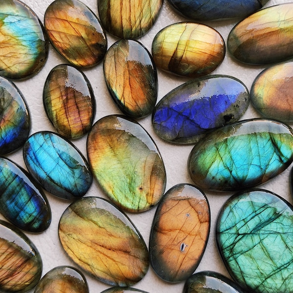 Oval Shape Labradorite Cabochon Loose Gemstone Mix Size Wholesale Labradorite Lot Multi Flashy Labradorite Cabochon Wholesale Gemstone CX15