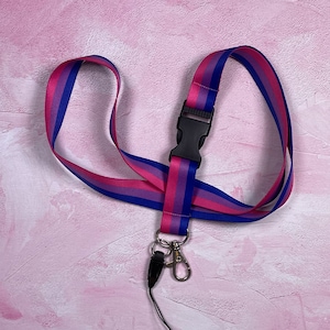 Tour de cou fierté bisexuelle, laisse lgbt, tour de cou bisexuelle, tour de cou gay, drapeau bisexuel, lgbtq, fierté lgbt, accessoires lgbt, bisexuel, fierté bi