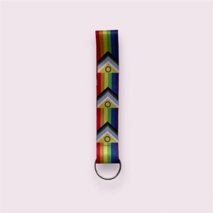 Inclusive LGBT keychain, rainbow keychain, pride keychain, pride keychain, progressive intersex flag, progressive flag, inclusive pride flag