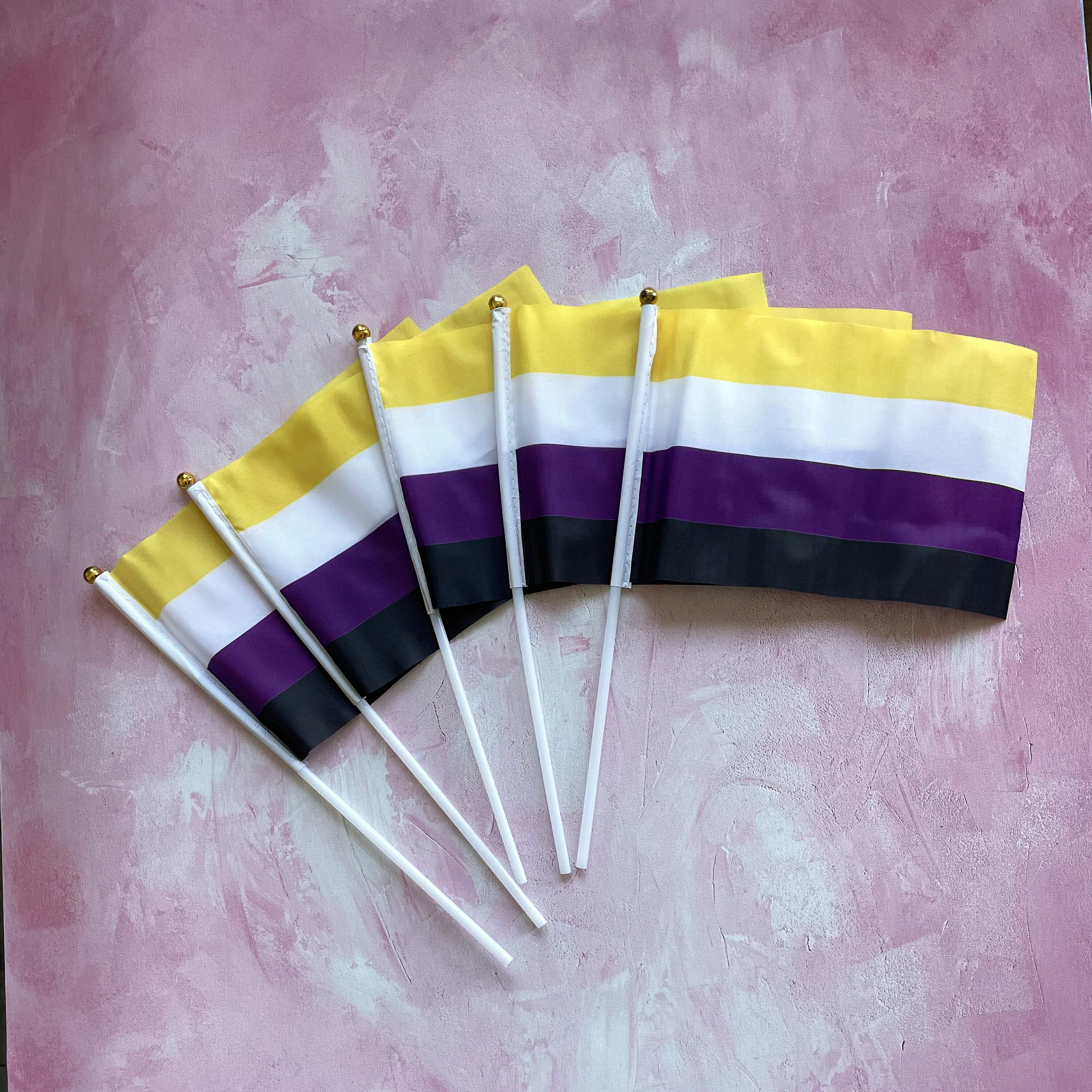 Non-Binary Pride Flag 2x3ft – LGBTQIA+ NB Rainbow Flag – Fray Resistant Polyester