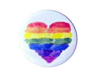 Lovely LGBT heart button / lgbt button / lgbt heart / lgbt badge / button with heart / gay pride button / gay pride / equality parade / gay