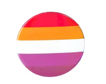 Neues lesbisches Flaggenabzeichen / LGBT-Knopf / lesbischer Stolz / lesbischer Pin / lesbischer Knopf / LGBTQ-Stolz / lesbische Flagge / lesbische Sonnenuntergangsstolz-Flagge