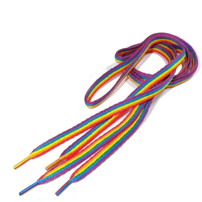 Rainbow pride shoelaces clearance