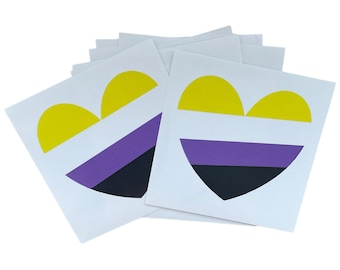 10-50pc / Pegatinas de orgullo no binario / pegatinas LGBTQ / pegatinas lgbt / pegatinas de arco iris / orgullo no binario / bandera no binaria / orgullo gay