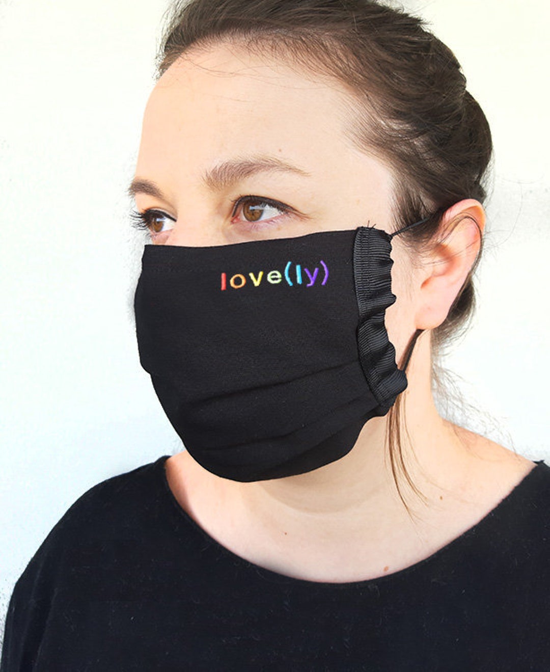 Mascherina Lavabile Con Bandiera LGBT Arcobaleno &ndash; Inking House, Traspirante 100% Cotone (Unisex Adulto)