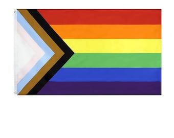 3x5feet progress LGBT flag / progressive flag / progress pride flag / progress rainbow flag / rainbow flag / lgbtq flag / gay pride / LGBTQ