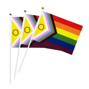Mini Bandeira Inter Progresso LGBT / bandeira de progresso prático / bandeira progressiva / LGBTQ / bandeira do orgulho gay / bandeira LGBT / bandeira progressiva / bandeira lgbtq
