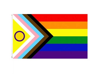 3x5feet inclusive progress LGBT flag / progressive flag / progress pride flag / progress rainbow flag / rainbow flag / lgbtq flag / LGBTQ