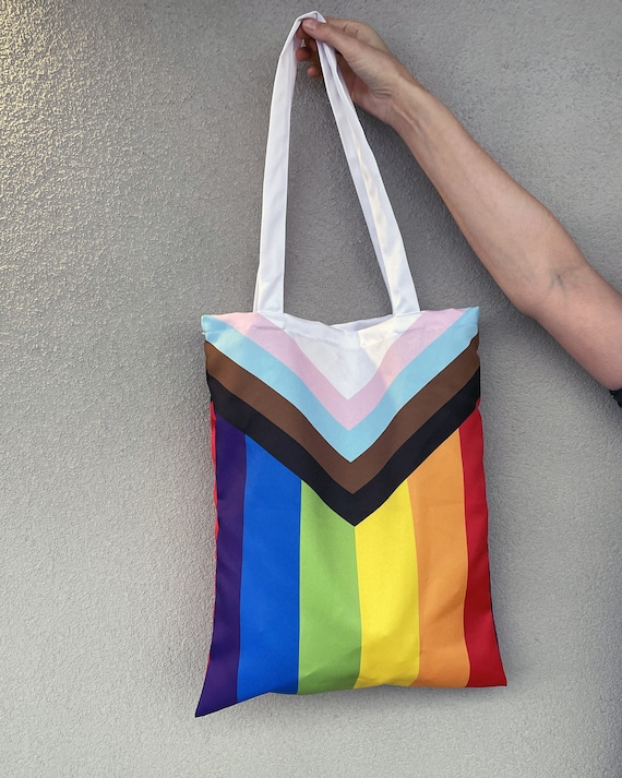 Rainbow Pride Tote Bag LGBTQ Gay Flag 100% Cotton Shopping Bag 