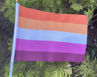 Mini drapeau de coucher de soleil lesbien / drapeau arc-en-ciel / drapeau lesbien / gaypride LGBTQ + / drapeau de la fierté gay / lesbienne LGBT / lesbienne / drapeau de la fierté lesbienne lgbt