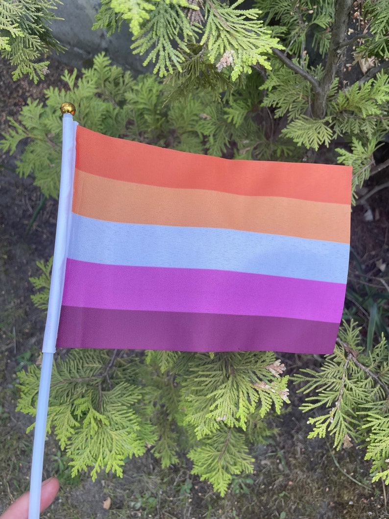Mini Lesbian Sunset Flag / rainbow flag / lesbian flag/ gaypride LGBTQ / Gay pride flag / lesbian LGBT / lesbian / lesbian pride flag lgbt image 1