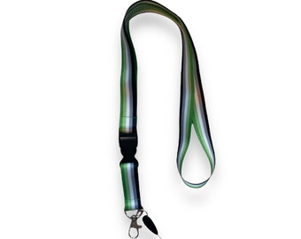 Aromantic pride lanyard, aromantic lanyard, lgbt key leash, aromantic flag, lgbt aromantic lanyard, aromantic leash, aromantic color, pride