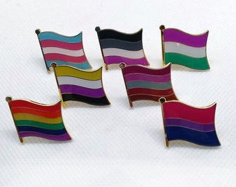 Pines LGBT, pin bisexual, pin asexual, pin transgénero, pin del orgullo lésbico, pin pansexual, pin no binario, pin de género queer, bandera LGBT, LGBTQ